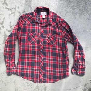 Wrangler Cotton Plaid Flannel Western Shirt